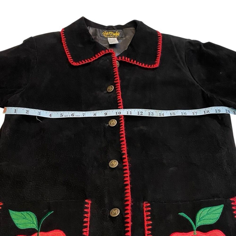 Bob Mackie Wearable Art Black Suede Apple Jacket - Picture 4 of 10